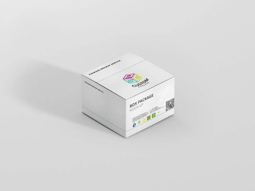 snap bottom medical packaging box mockup