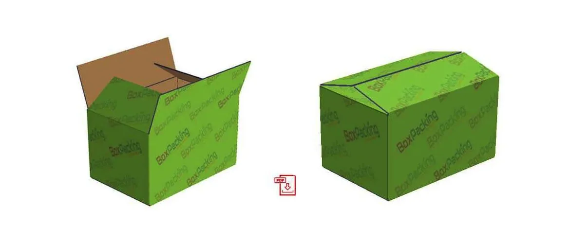 el diseño de plantilla de caja de cartón ranurada normal