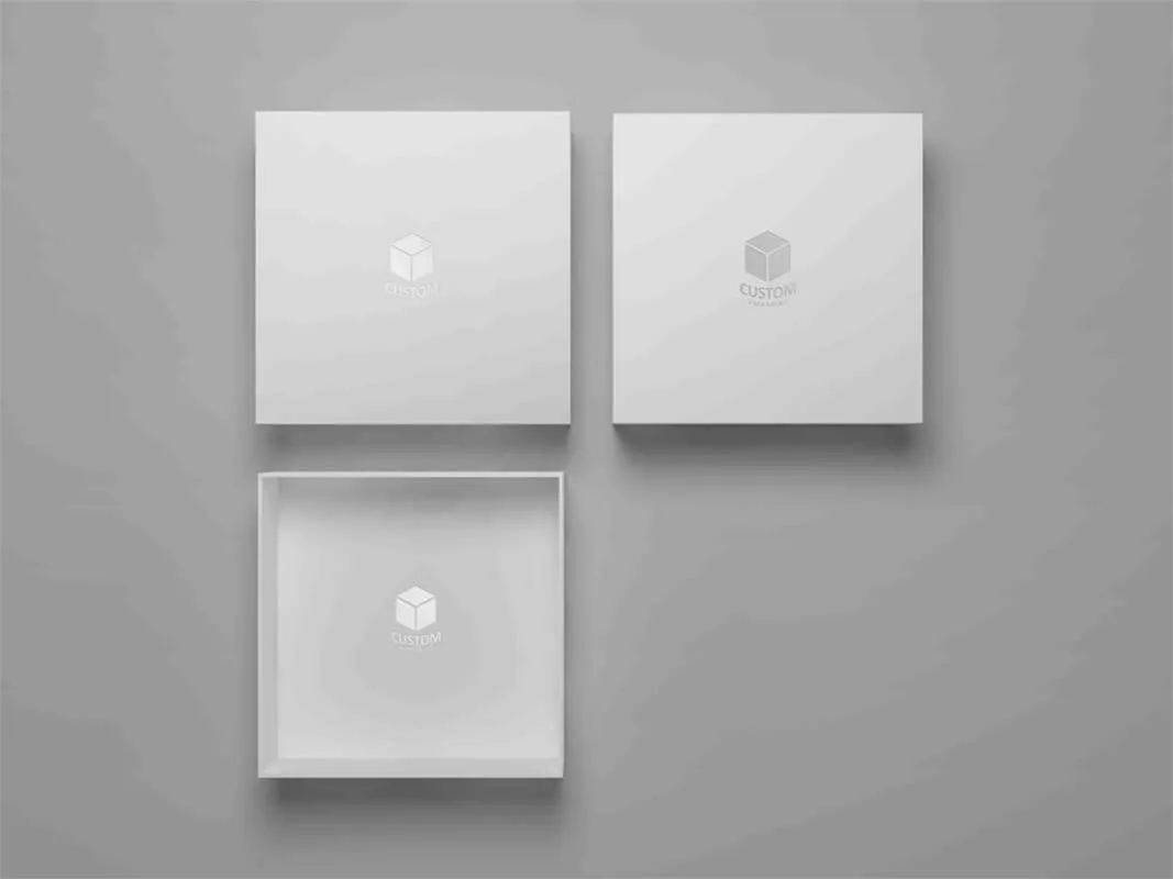 top and bottom two pieces rigid box mock-up