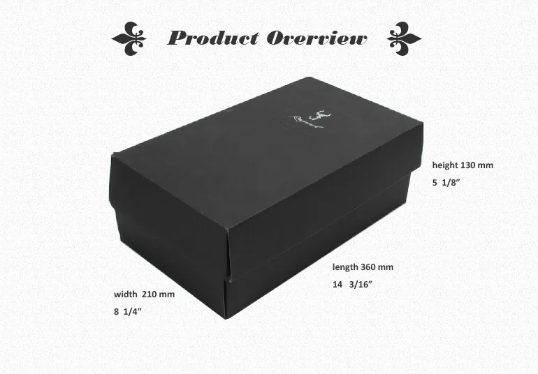 صندوق أحذية مموج مطبوع باللون الأسود