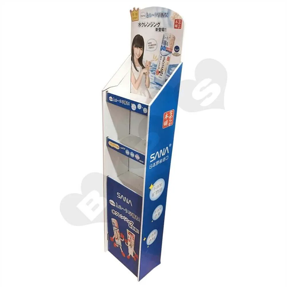 Cardboard Corrugated Cosmetic Shelf Sideview One