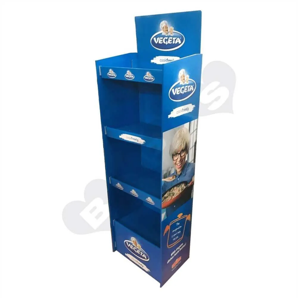 Cardboard POS Food Shelf Sideview One