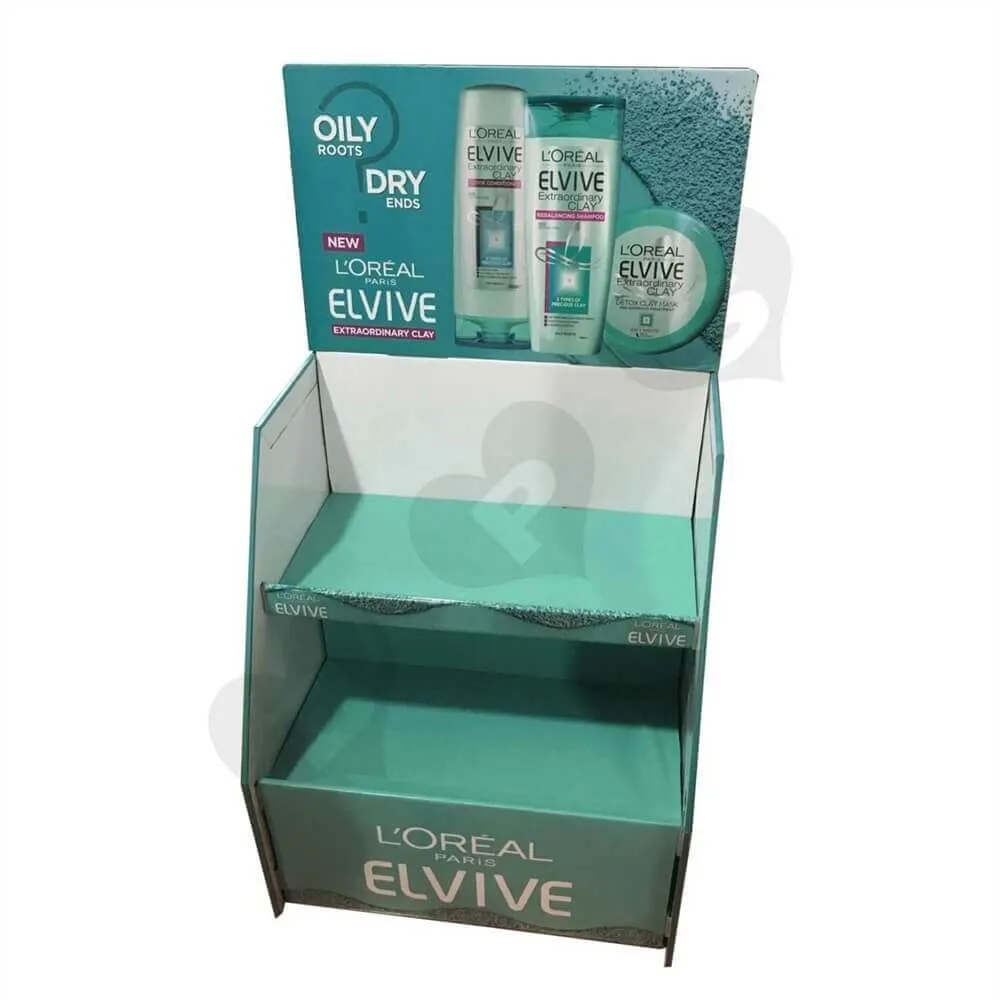 Corrugated Cosmetic PDQ Shelf Sideview Two