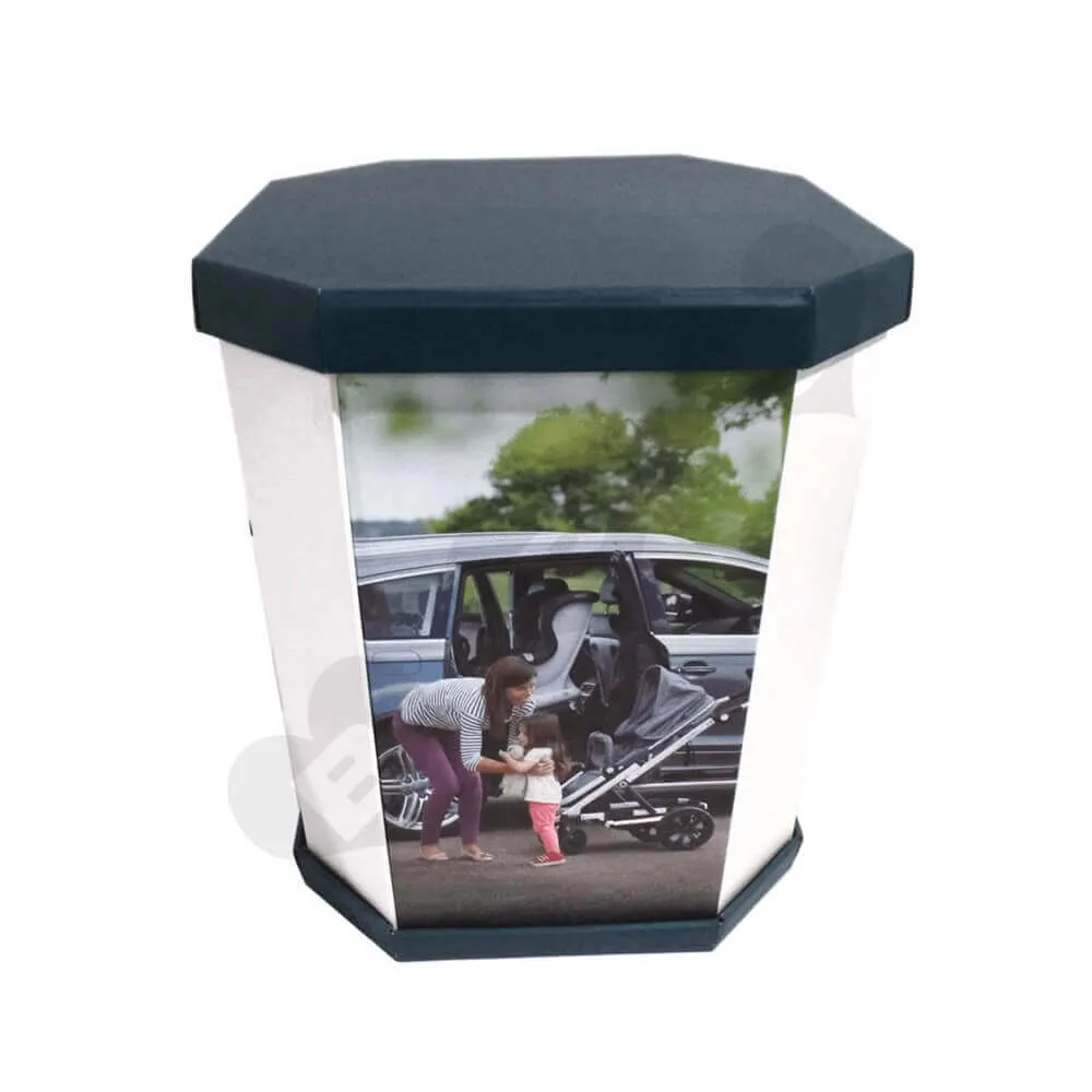 Corrugated Dump Bin with Insert and Removable Lid Sideview Four