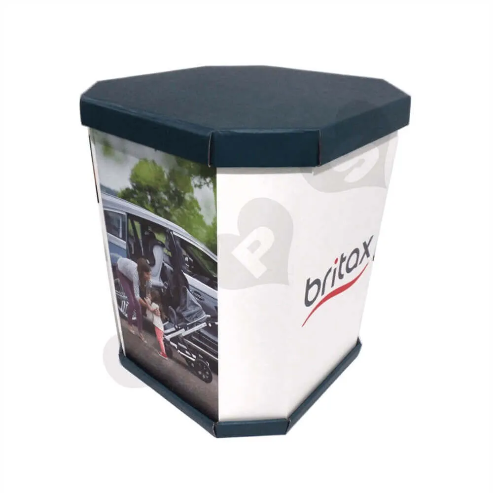 Corrugated Dump Bin with Insert and Removable Lid Sideview One