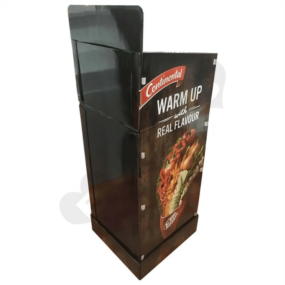 Corrugated Floor Stand POP Snack Shelf Sideview Four