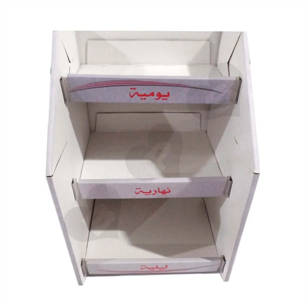 Corrugated Sanitary Napkin Display Shelves Sideview Five
