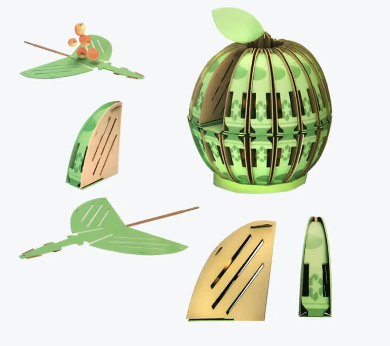 Creatieve watermeloenvormige kartonnen verpakkingsdoos