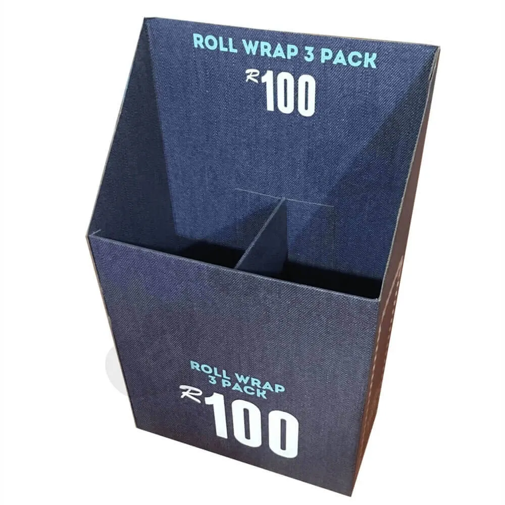 Custom Cardboard Dump Bin with Divider Sideview Four