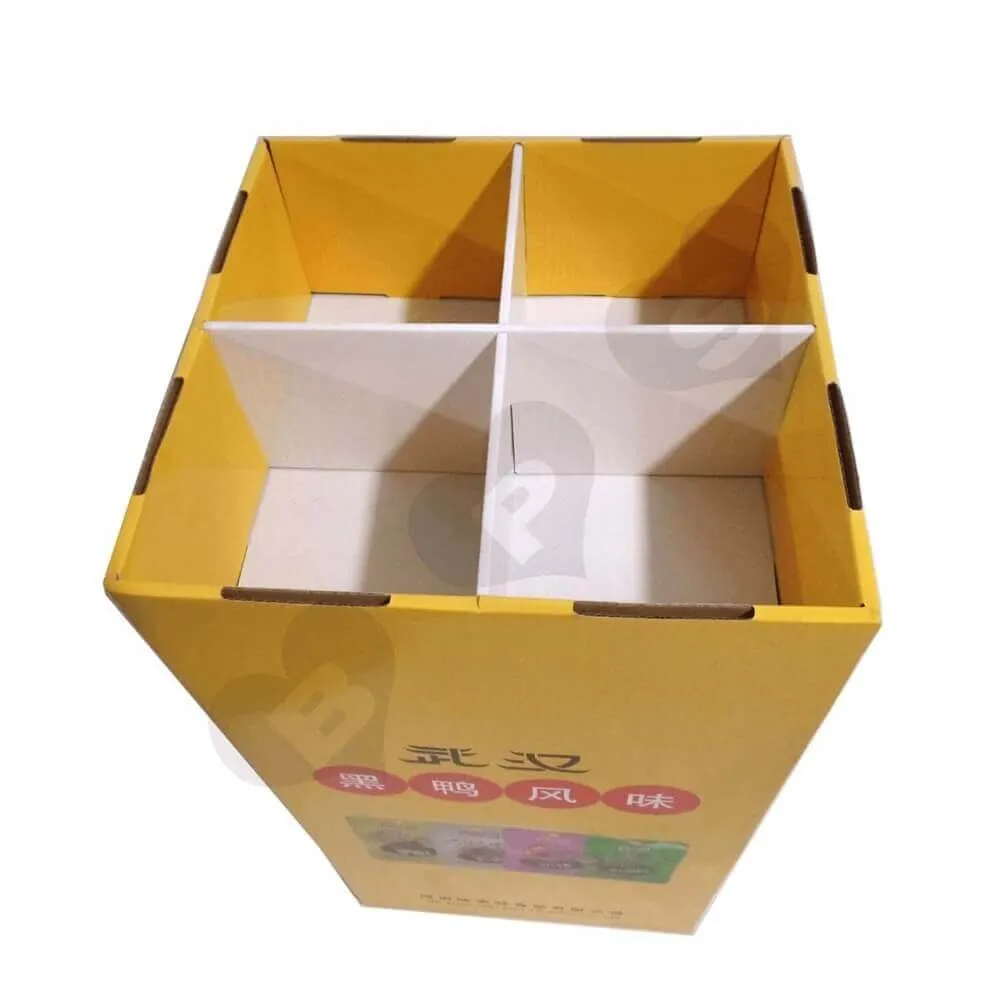 Custom Corrugated Dump Bin for Food Sideview Four