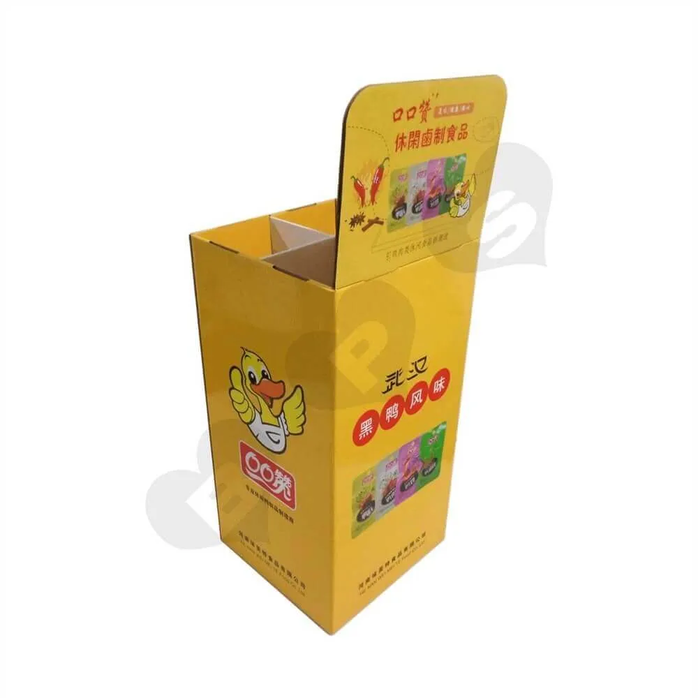 Custom Corrugated Dump Bin for Food Sideview Two