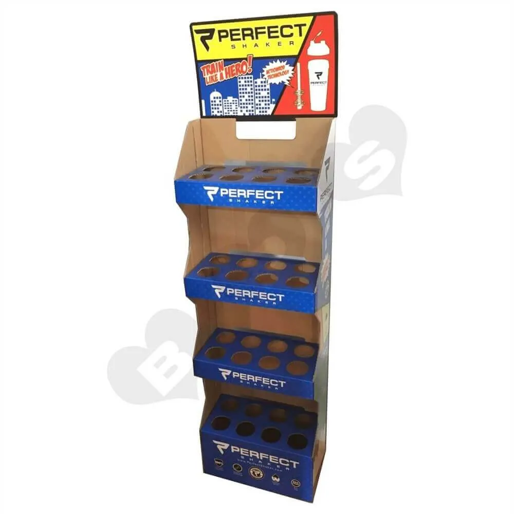Custom Corrugated Rack for Shake Bottle Sideview Three