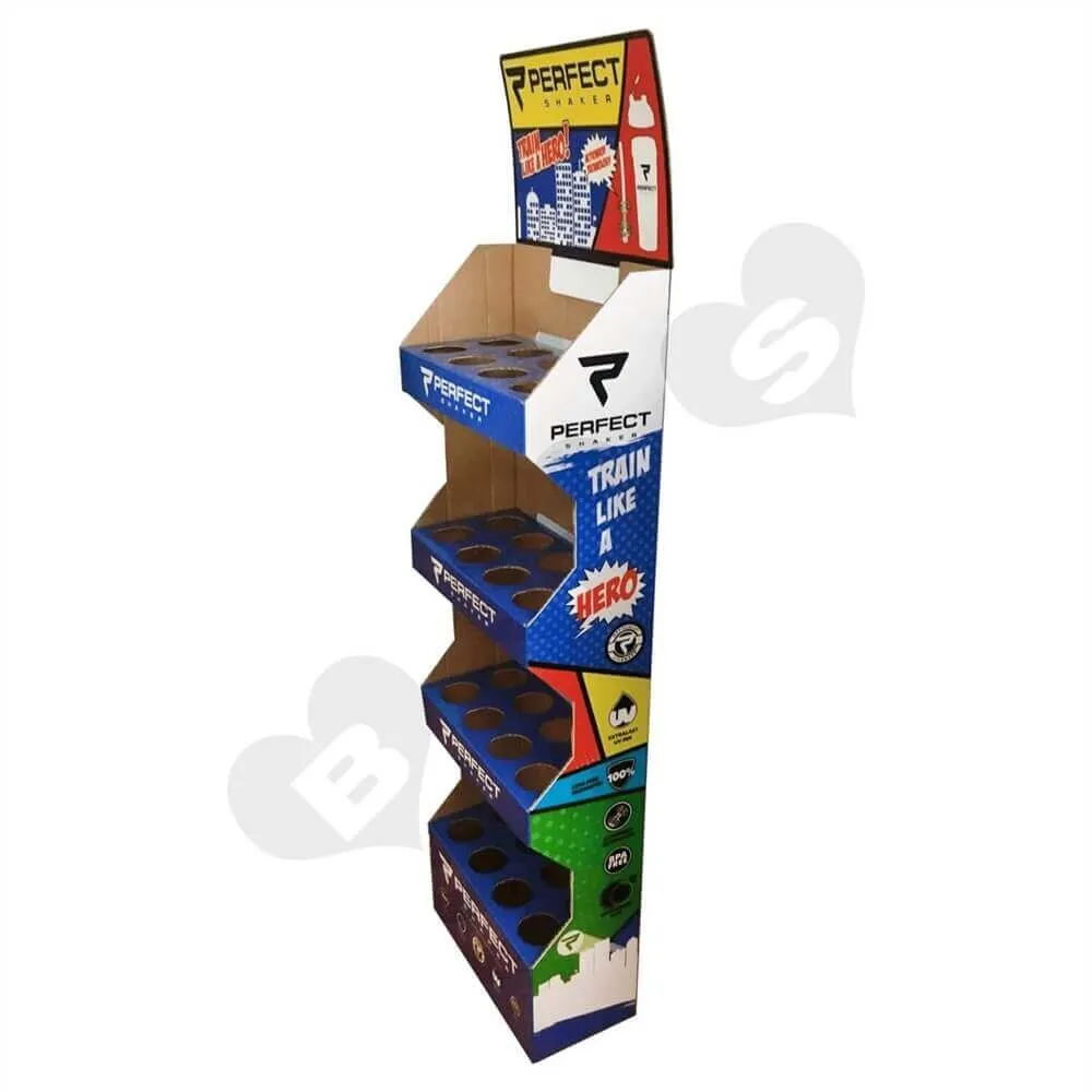 Custom Corrugated Rack for Shake Bottle Sideview Two