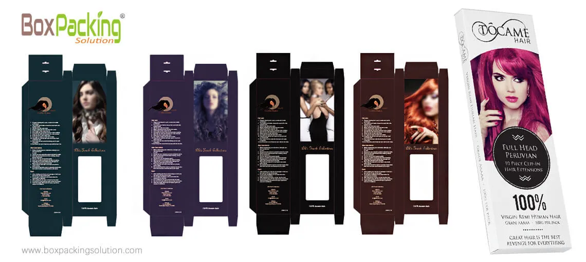Embalaje de extensión de cabello personalizado