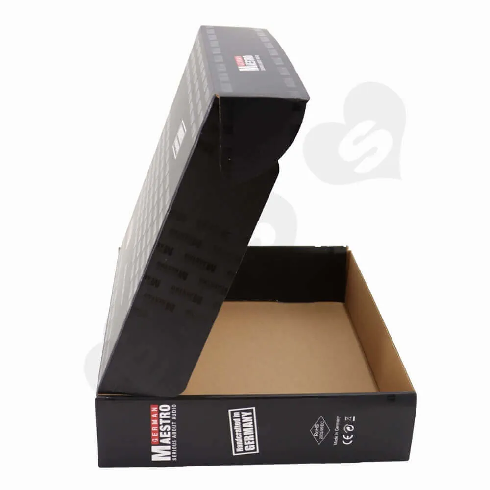 Custom Headphone Packaging Box With Full-Over Uv Varnish Side View Two