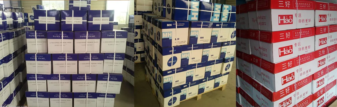 Envoltorios de resma de papel de copia A4 impresos personalizados en espera de envío