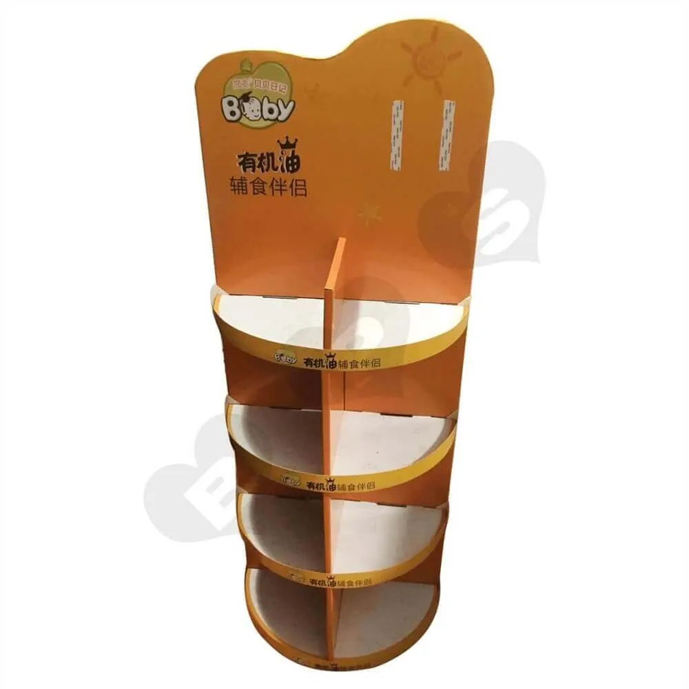 Custom Printed Round Corrugated Display Stand Sideview Four