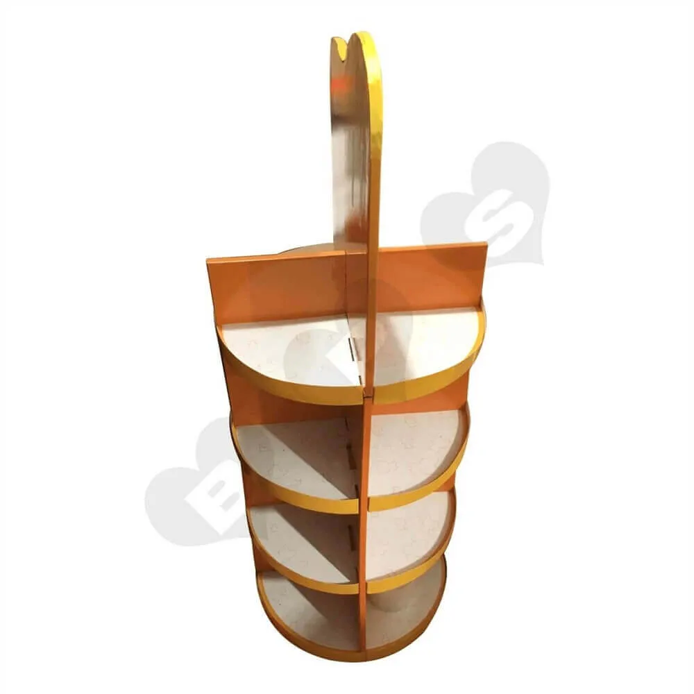 Custom Printed Round Corrugated Display Stand Sideview Two