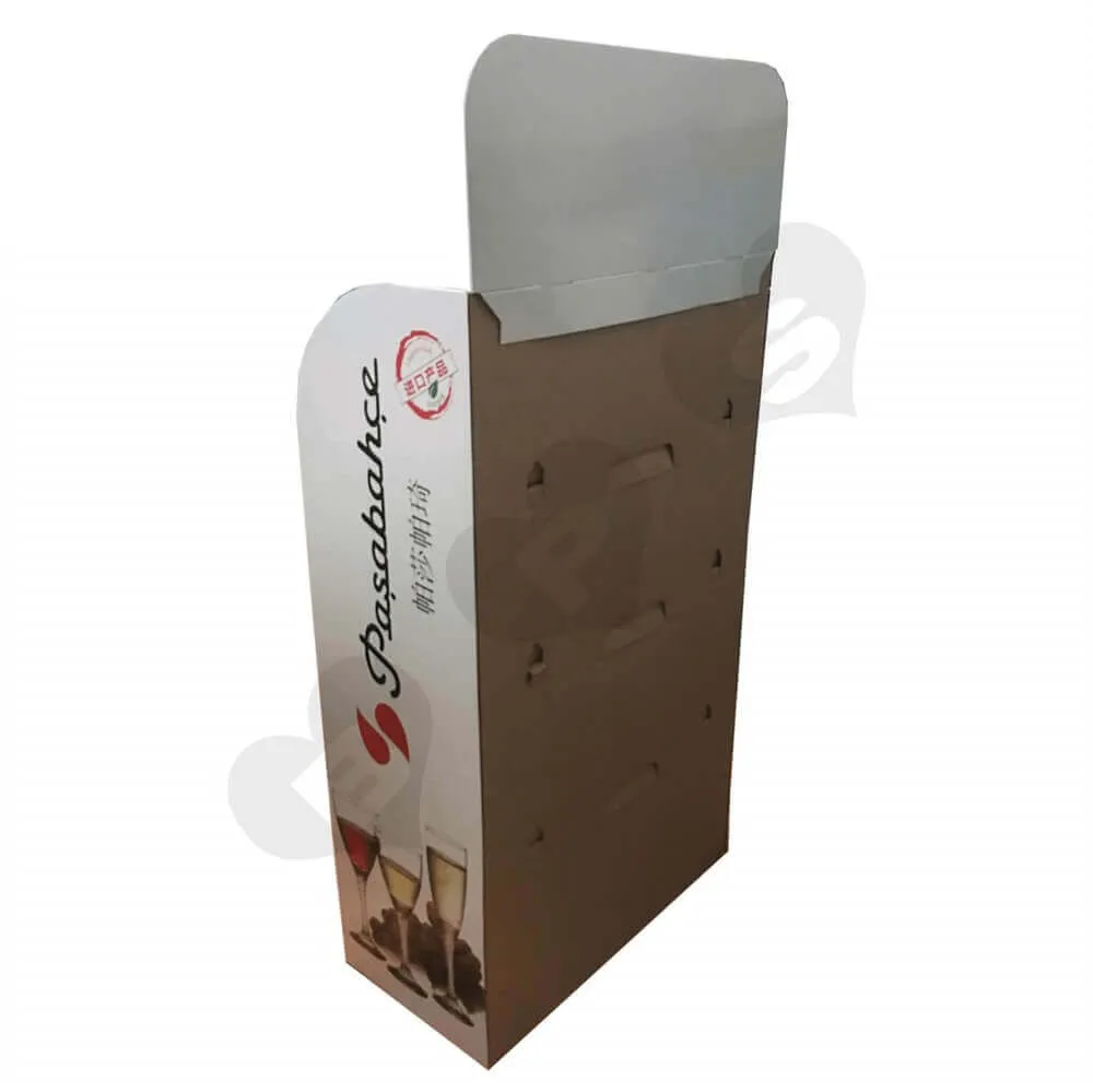 Custom Wine Glass Display Shelf Floor Stand Sideview Two