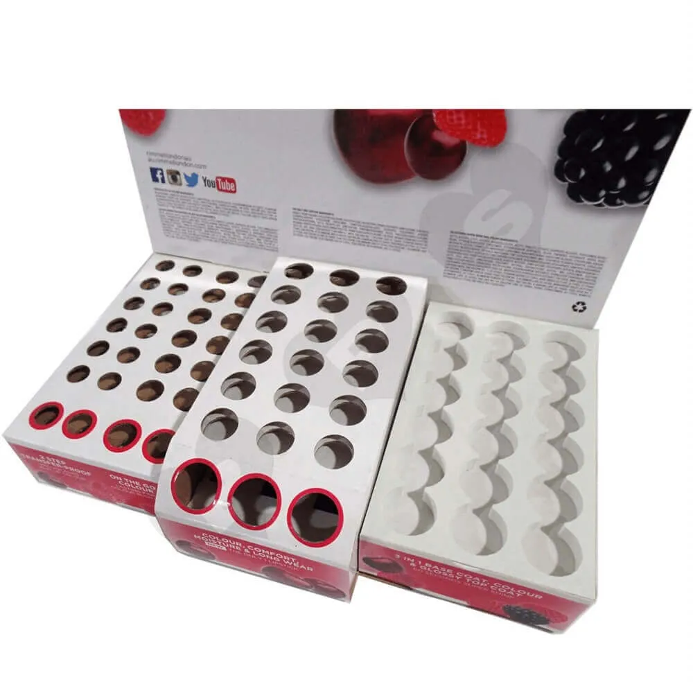 Customized Cardboard Lipstick Counter Displays Sideview Two