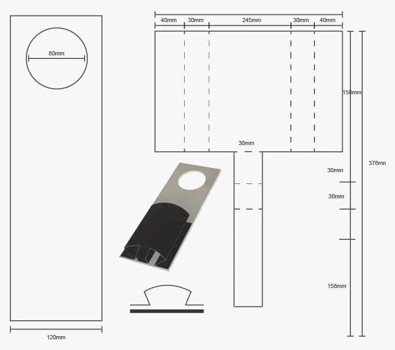 Dieline voor een papieren wijnflesdrager