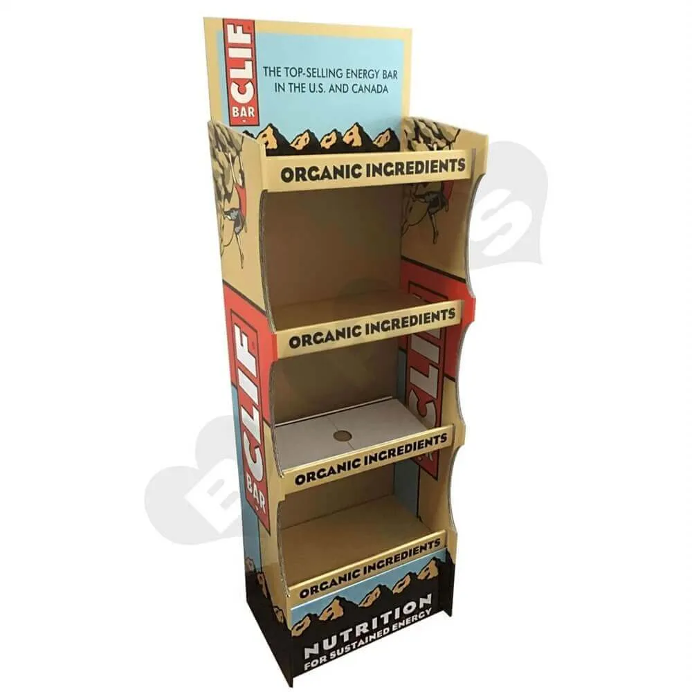 Energy Bar Corrugated Displays Floor Stand Sideview One