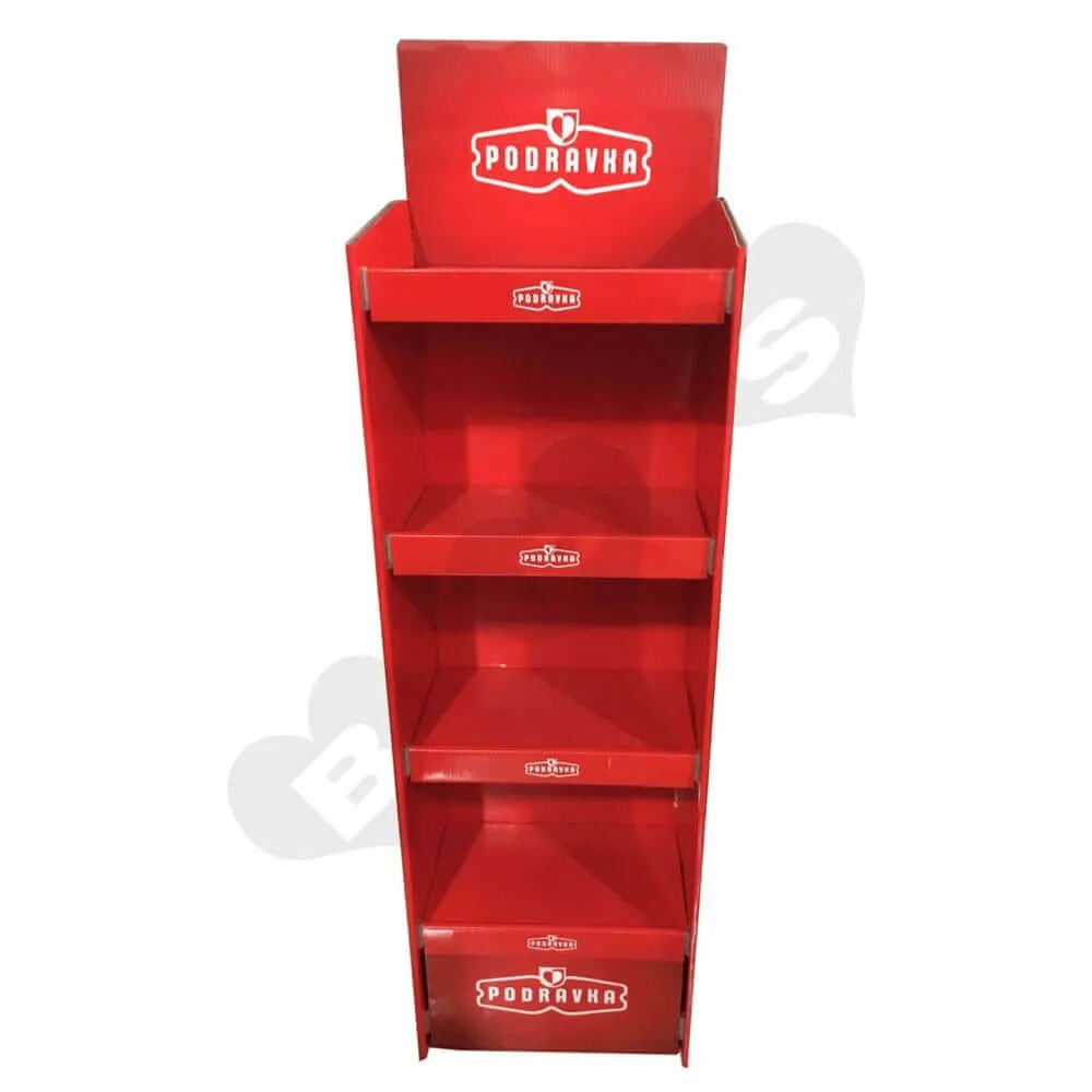 Large Custom Food Corrugated Rack Sideview One