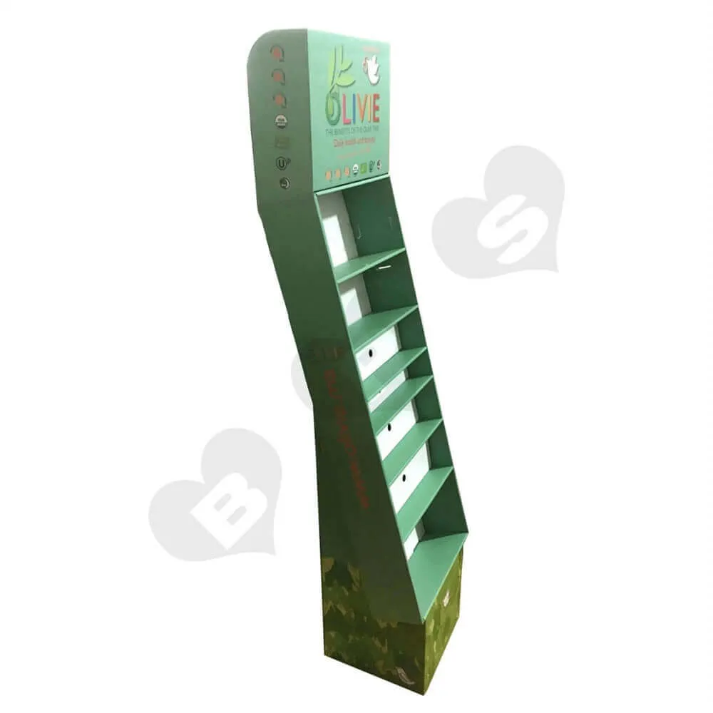 Large Customized Corrugated Floor Display Sideview Four