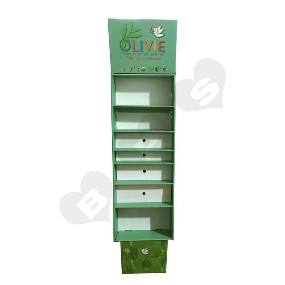 Large Customized Corrugated Floor Display Sideview One