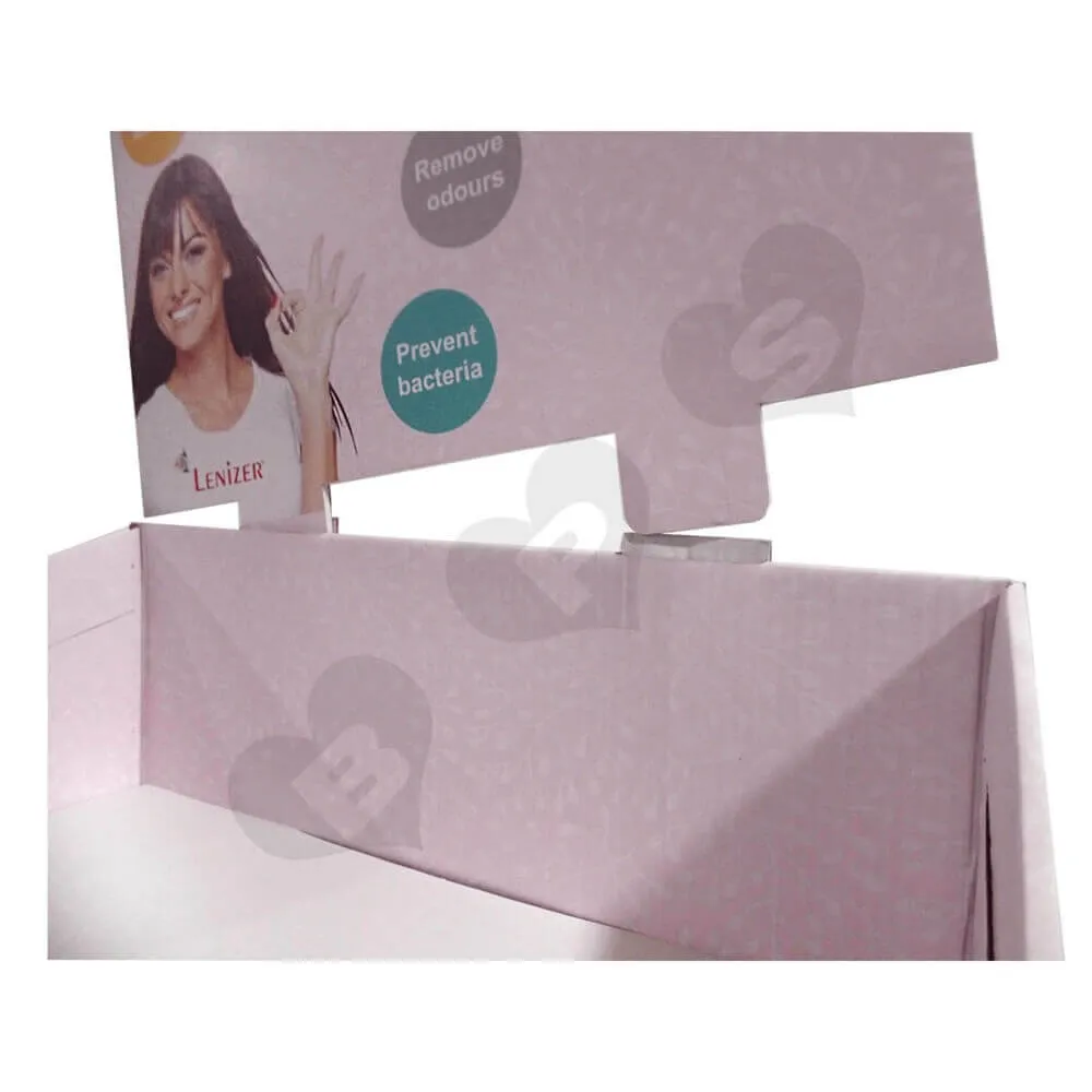 Large Sanitary Napkin Corrugated Floor Stands Sideview Three