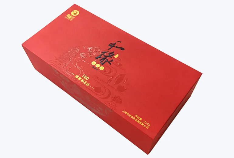 Caja de regalo de té de lujo con barniz ultravioleta
