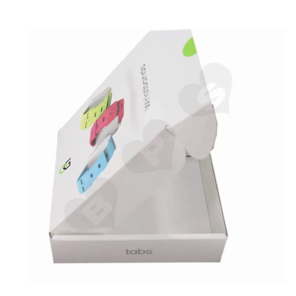 Offset Printed Wristbands Packaging Carton Box Side View Two