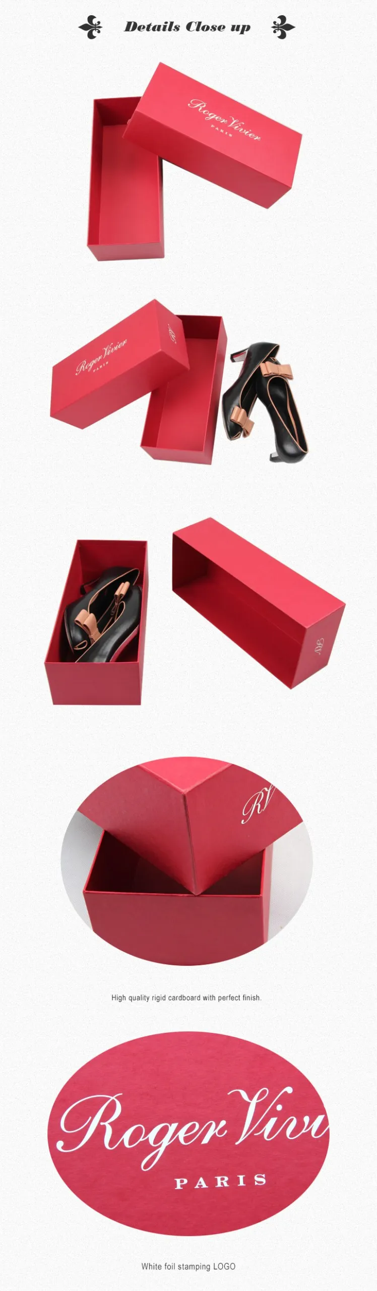 علبة هدايا مستطيلة صلبة مصنوعة حسب الطلب باللون الأحمر