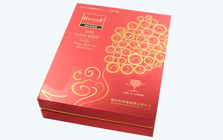 Red Color Printed Wine Packaging