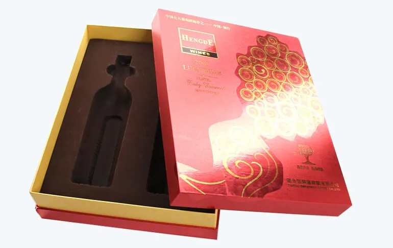 Red Color Two Pack Red Wine Paper Box
