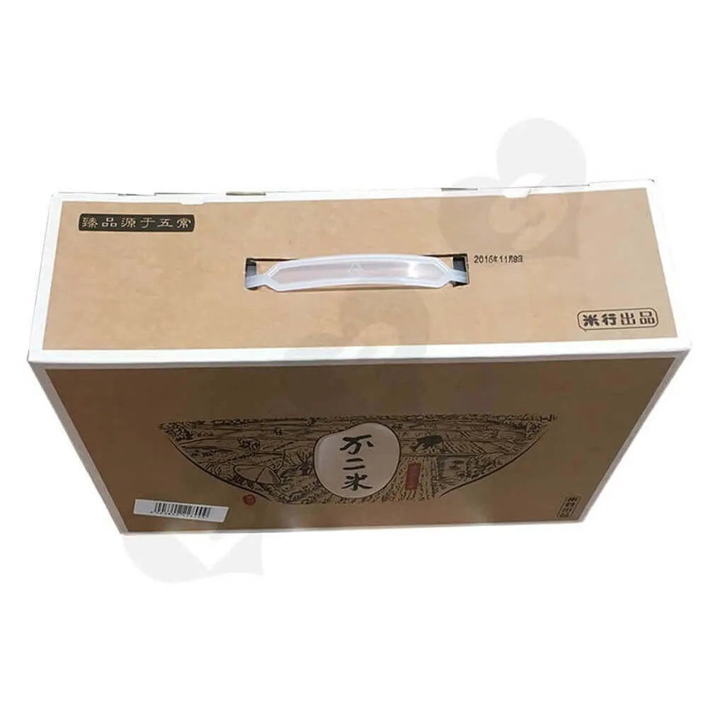 Rice Packaging Box With Handle Side View Five
