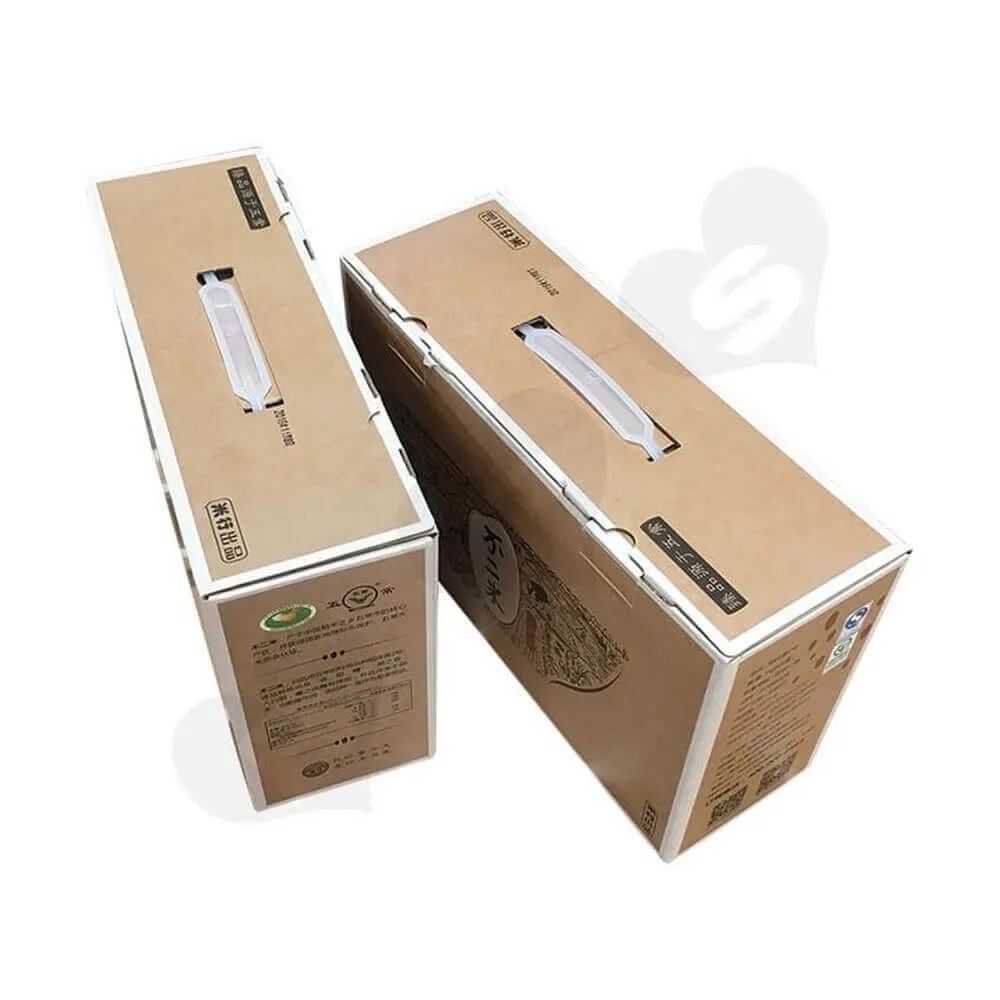 Rice Packaging Box With Handle Side View Six