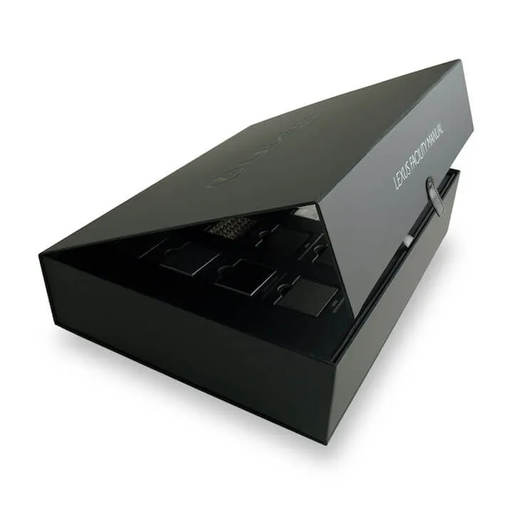 Rigid Cardboard Box With Leather Ribbon Closure