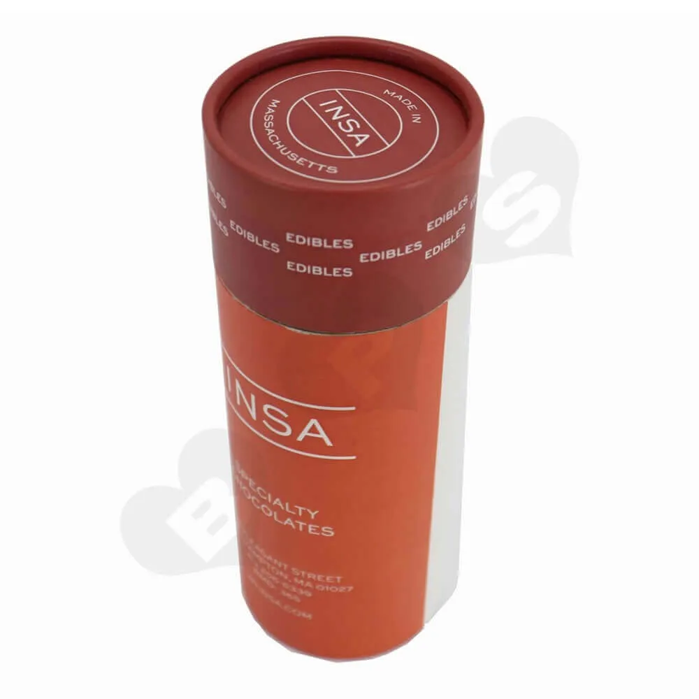 Round Cardboard Tube Cylinder Packaging For Snack Bar Side View One
