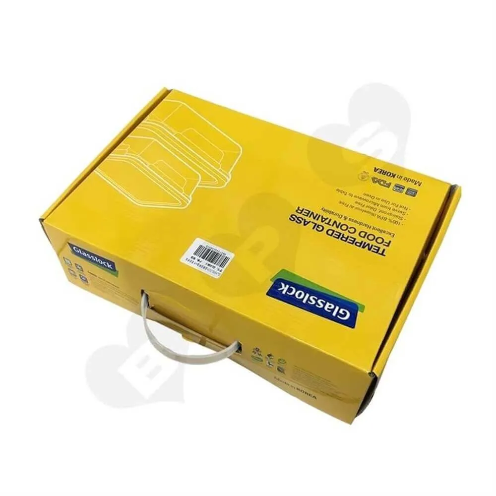 Tempered Glass Food Container Cardboard Packaging Suitcase Side View Five