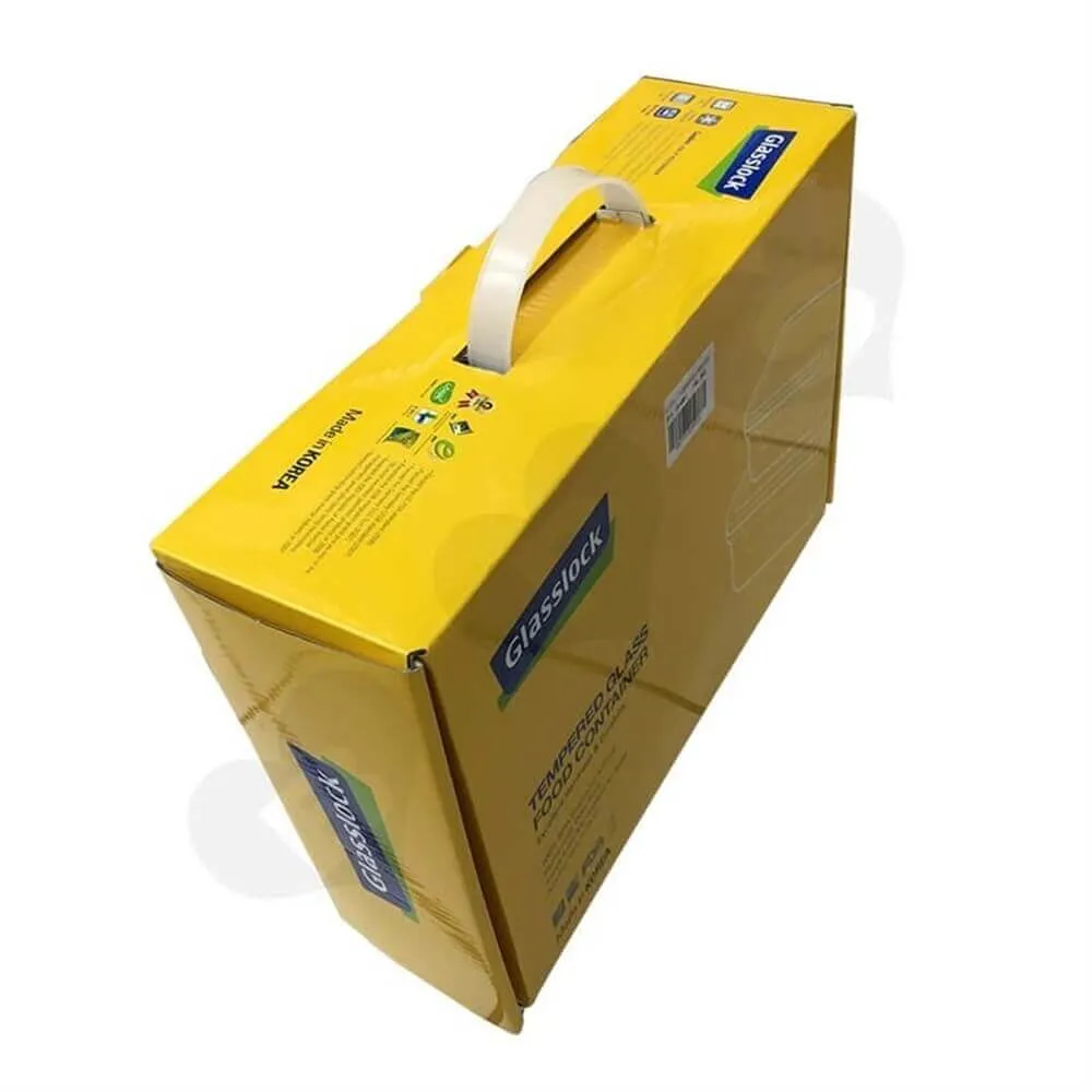 Tempered Glass Food Container Cardboard Packaging Suitcase Side View Two