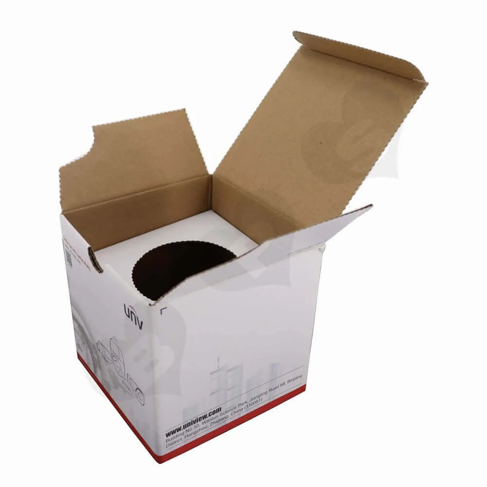 White Cubic Packaging Box With Insert Side View Four