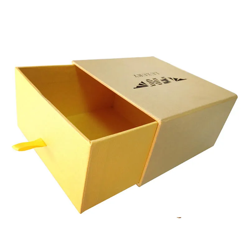 Yellow Specialty Paper Coated Rigid Drawer Box