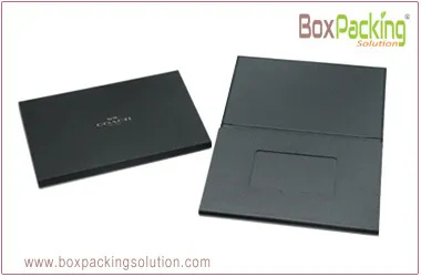 black printed with silver foil member card packaging folder