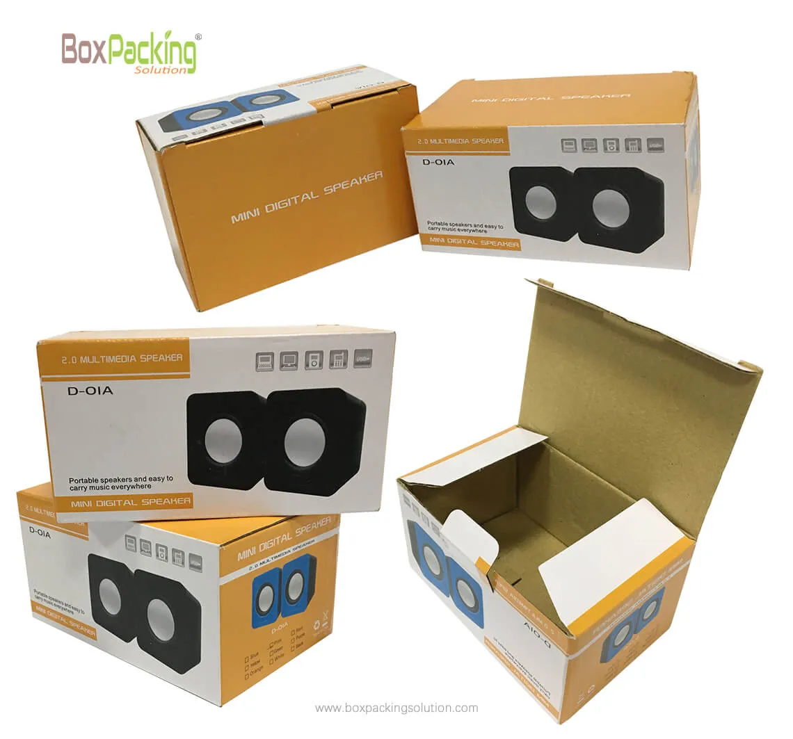 custom printed packaging, Mini digital speaker packaging boxes