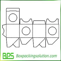 Auto Bottom Packaging box template with window