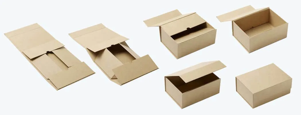 Caja rígida plegable hecha de revestimiento de papel Kraft