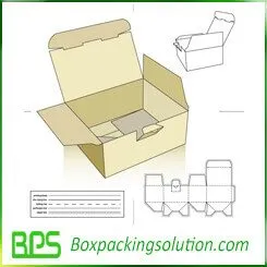 auto locked bottom cardboard box die line template