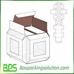 cardboard box with clear window design template