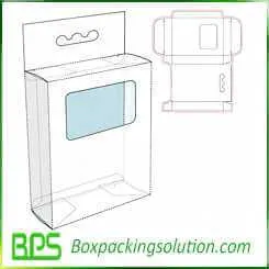 cardboard box with window design template